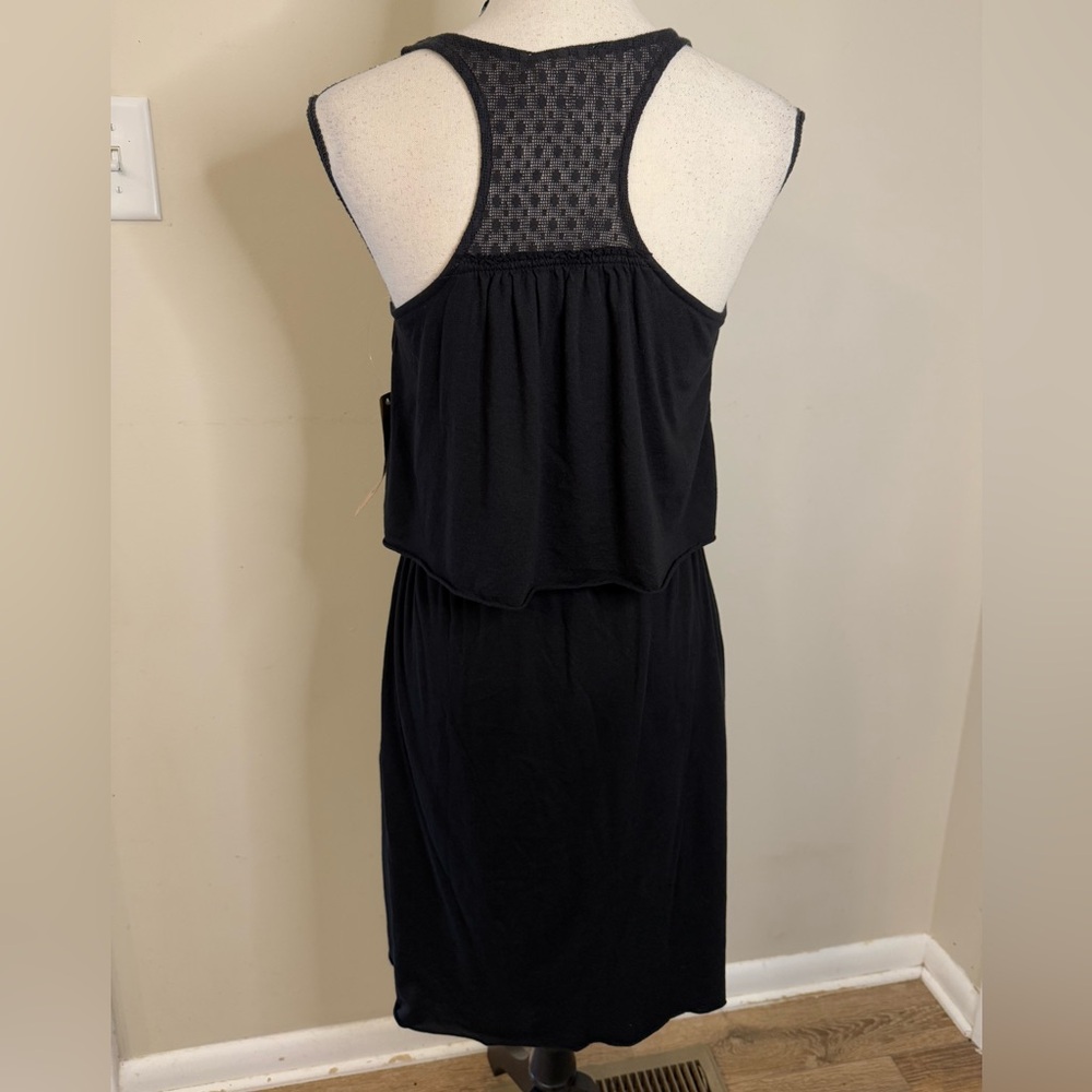 DKNY Jeans black midi sundress lace racer back size XS